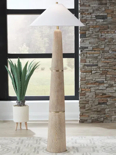 Ashley Gasparleigh Floor Lamp In Brown/gold Finish