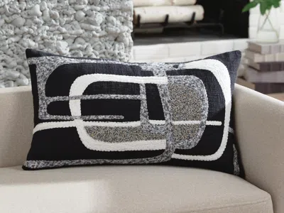 Ashley Gavrileigh Pillow In Black/gray/ivory
