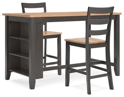 Ashley Gesthaven Counter Height Dining Table And 2 Barstools In Natural/brown