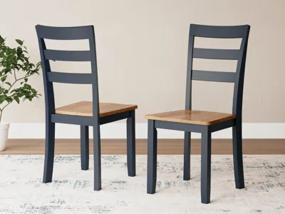 Ashley Gesthaven Dining Chair In Natural/blue