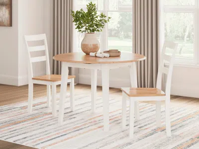 Ashley Gesthaven Dining Table And 2 Chairs In Natural/white