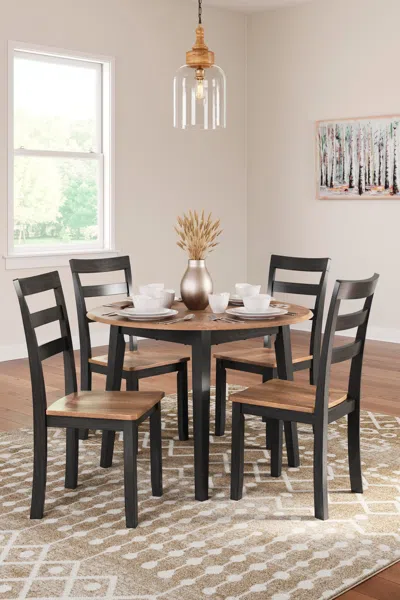 Ashley Gesthaven Dining Table And 4 Chairs In Natural/brown