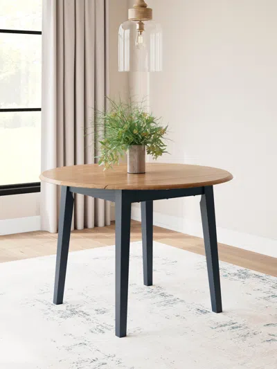 Ashley Gesthaven Drop Leaf 26"-42" Extendable Dining Table In Natural/blue