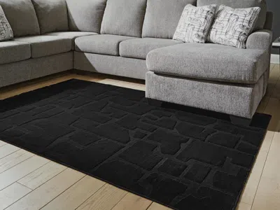 Ashley Gibbswell Washable 5' X 7' Area Rug In Black