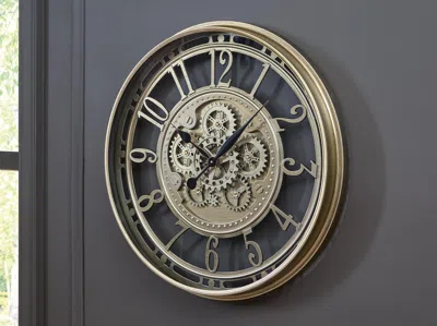 Ashley Gilover Wall Clock In Champagne Finish