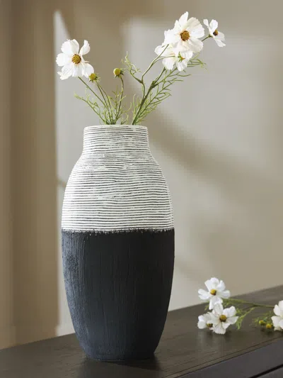 Ashley Girtha Vase In Antique White/black