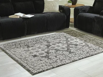 Ashley Glennisman Medium Rug In Black/gray/ivory