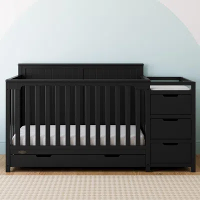 Ashley Graco Hadley 5-in-1 Convertible Crib And Changer With Drawer In Black