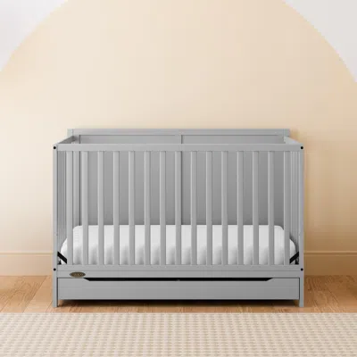Ashley Graco Melrose 5-in-1 Convertible Crib With Drawer In Pebble Gray