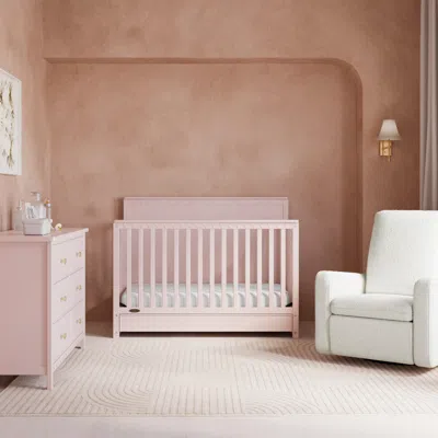 Ashley Graco Sasha 5-in-1 Convertible Crib With Storage Drawer In Blush