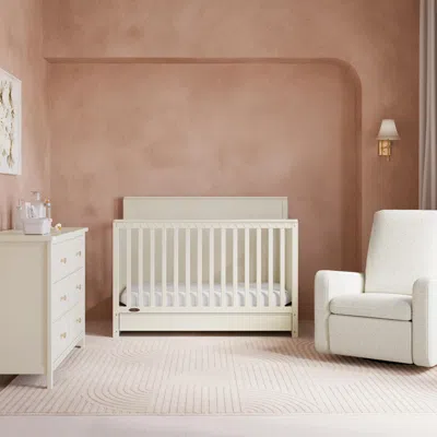 Ashley Graco Sasha 5-in-1 Convertible Crib With Storage Drawer In Frosted Oat
