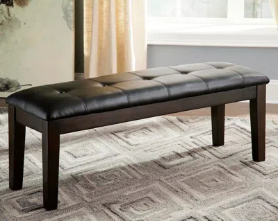 Ashley Haddigan 50" Upholstered Dining Bench" Leather In Dark Brown