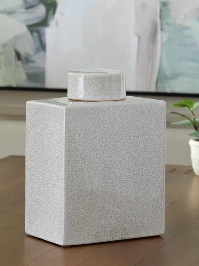 Ashley Haddworth Ceramic Jar In Antique White