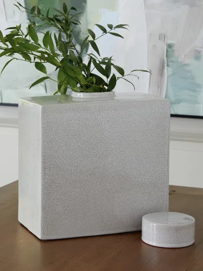 Ashley Haddworth Ceramic Large Jar In Antique White