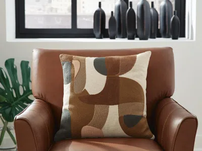 Ashley Hallam Pillow In Sienna/gold/charcoal