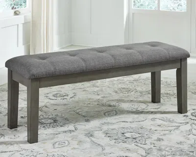 Ashley Hallanden 50" Upholstered Dining Bench In Two-tone Gray