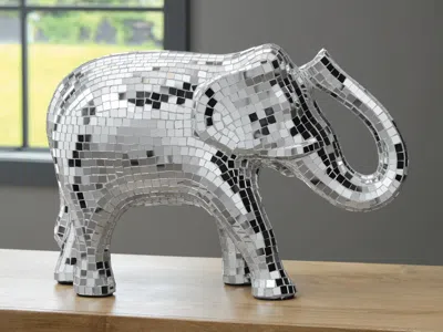 Ashley Hallmont Elephant Sculpture In Silver Finish
