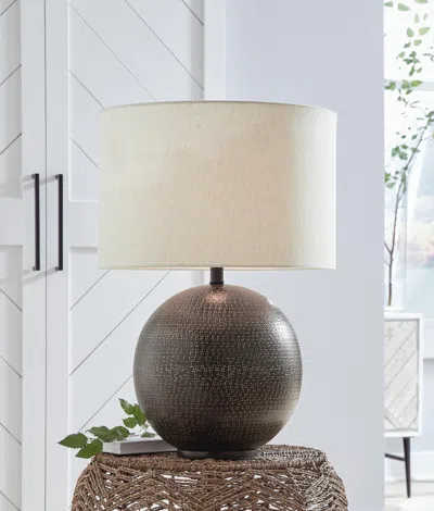 Ashley Hambell Table Lamp In Black/gold Finish