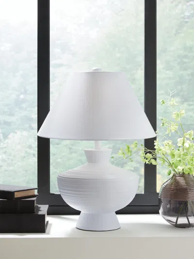 Ashley Harelwood Table Lamp In White