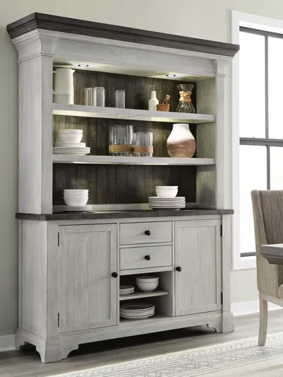 Ashley Havalance Buffet And Hutch In White/gray