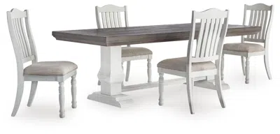 Ashley Havalance Dining Table And 4 Chairs In White/gray
