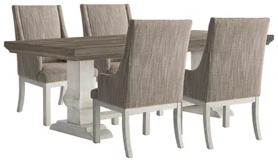 Ashley Havalance Dining Table And 4 Chairs In White/gray