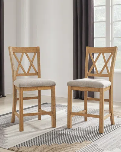 Ashley Havonplane Counter Height Barstool In Brown