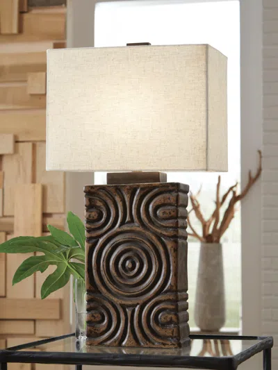 Ashley Heathbury Table Lamp In Antique Brown