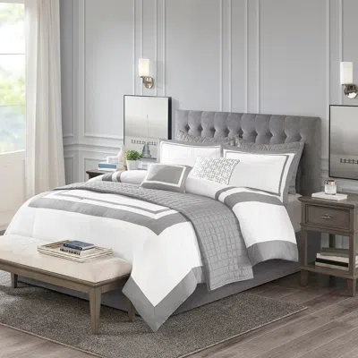 Ashley Heritage Full/queen 8 Piece Comforter And Quilt Set Collection In Gray