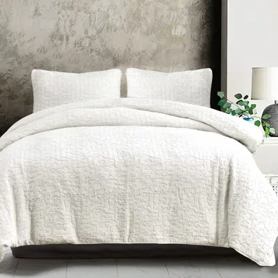 Ashley Hiend Accents Porto 3-piece King Duvet Cover Set In Vintage White