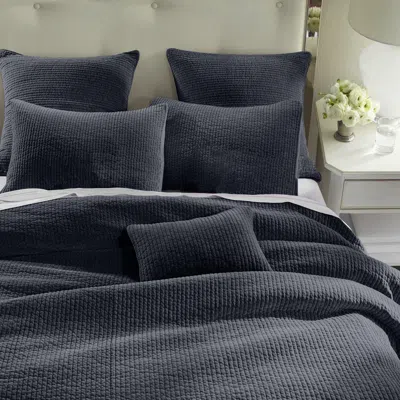Ashley Hiend Accents Stonewashed Full/queen Velvet Quilt In Navy