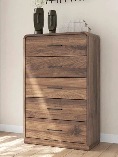 Ashley Hollinaze Chest Of Drawers In Walnut Brown