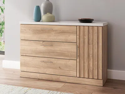 Ashley Holloway Dresser In Tan/white