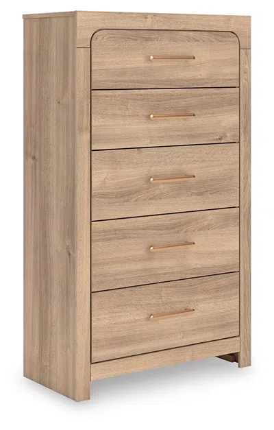 Ashley Hollymount Chest Of Drawers In Tan