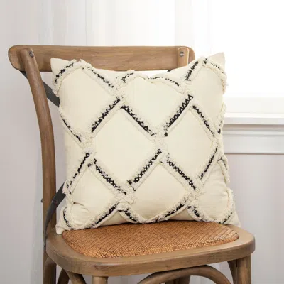 Ashley Home Accents Textured Diamond Throw Pillow In Brown/beige