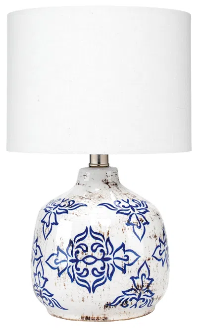 Ashley Home Accents Vintage Floral Ruby Table Lamp In Blue
