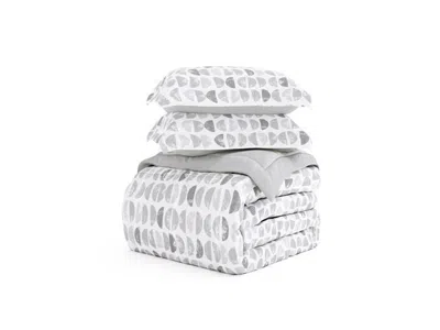Ashley Home Collection Moonlight Stars Premium Down Alternative King 3-piece Comforter Set In Ash Gray