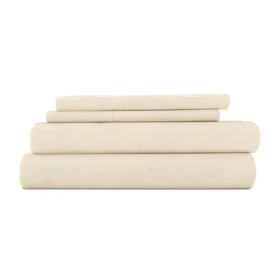 Ashley Home Collection Premium Ultra Soft Flannel Queen Bed Sheet Set In Ivory