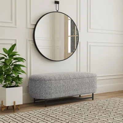 Ashley Homepop Ellipse Storage Bench In Cream