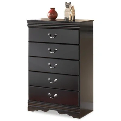 Ashley Huey Vineyard 5 Drawer Chest Of Drawers In Black