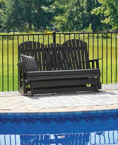 Ashley Hyland Wave Outdoor Glider Loveseat In Black