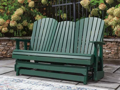 Ashley Hyland Wave Outdoor Loveseat Glider In Green