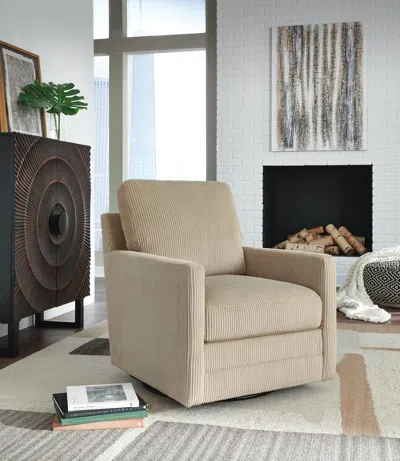 Ashley Icaman Swivel Accent Chair In Sand