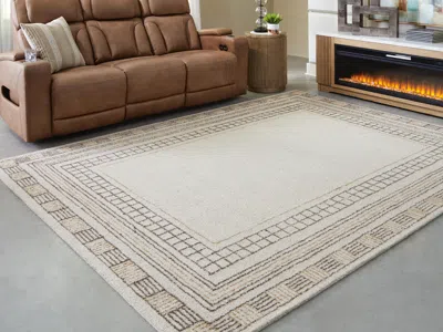Ashley Idaman Large Rug In Taupe/brown