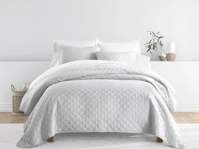 Ashley Ienjoy Home All Season 3 Piece King/california King Diamond Stitch Quilt Set With Shams In Light Gray