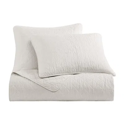 Ashley Indigo Hill 3-piece Full/queen Comfort Quilt Set In White