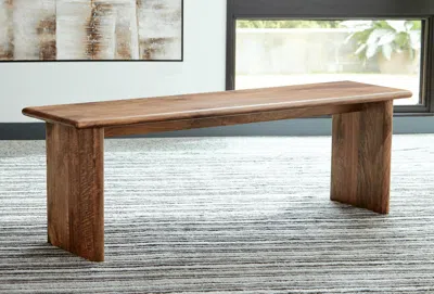 Ashley Isanti 58" Dining Bench In Light Brown