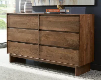 Ashley Isanti 6 Drawer Dresser In Light Brown