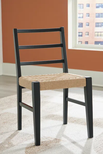 Ashley Isanti Dining Chair In Light Brown/black