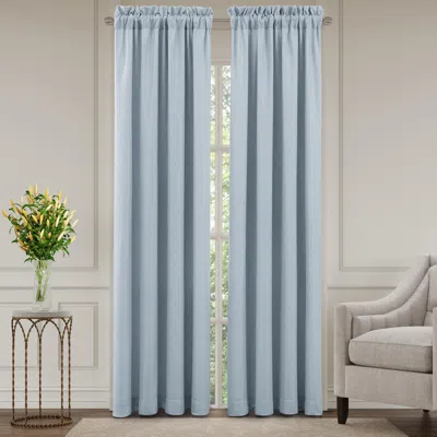 Ashley J. Queen New York Garden Bloom 84" Panel Pair In Chambray